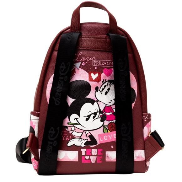 Disney Wondapop Designer Mickey and Minnie Mouse Love Pebbled Backpack NWT